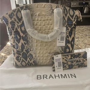 Brahmin Large Duxbury Satchel & Credit Card Wallet - Jaguar Ombré  Melbourne